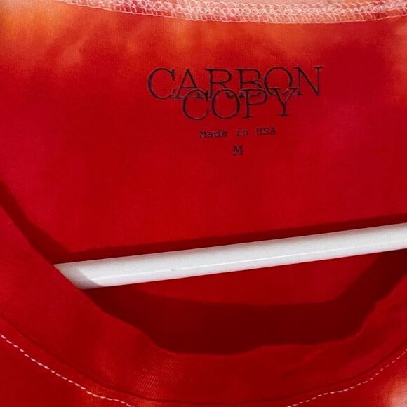 Carbon Copy Women’s Shirt tie dyed tomato red Sz M - Picture 4 of 8